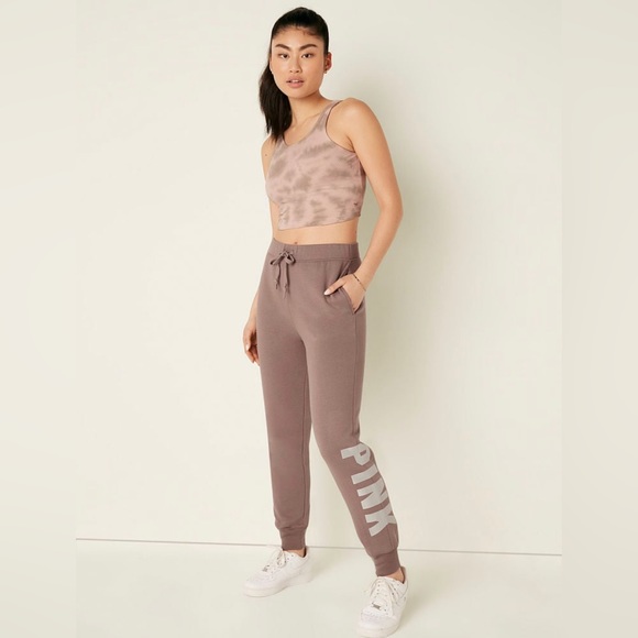 Victoria’s Secret Pink 2-Piece SET Iced Coffee Relaxed Joggers & Pullover Hoodie - Picture 12 of 12